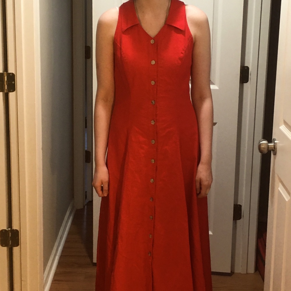 Coldwater Creek Red Midi Dress